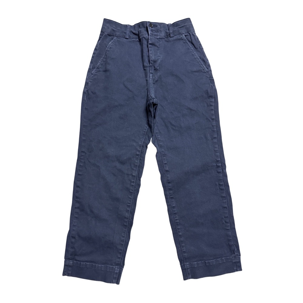 NOT FOR SALE Everlane Organic Cotton Straight Leg Crop Pants Navy Blue High Rise - Picture 1 of 6
